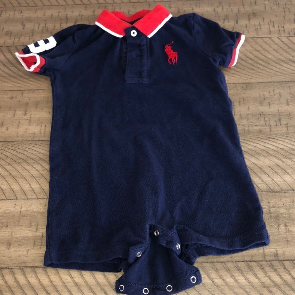 Ralph Lauren Unisex Nautical Vibe 💯 Cotton Onesie Number 3